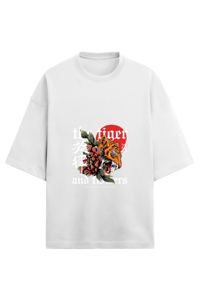 "Tiger & Flower: Fierce Meets Floral in Terry Oversized Tees"